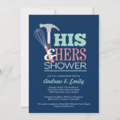 Zijn & haar handige bruiloft paar douche uitnodigi kaart (Voorkant)