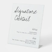 Zijn & haar handtekening Cocktail Weddenschap Reclamebord Met Voetstuk (Voorkant)