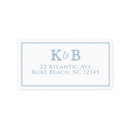 Zijn & Haar Initiaal Koppel Monogram Briefpapier Etiket (Voorkant)
