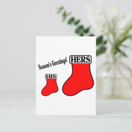 Zijn haar kousen briefkaart (Staand voorkant)