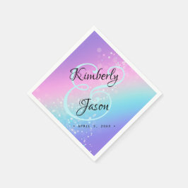 Zijn/haar namen, script belettering Star Bokeh Wed Servet