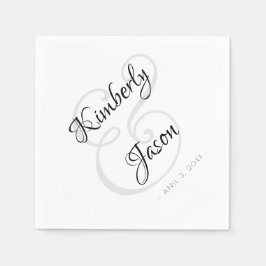 Zijn & Haar namen, Script Lettering, VS 2 Bruiloft Servet