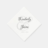 Zijn & Haar namen, Script Lettering, VS 2 Bruiloft Servet (Hoek)