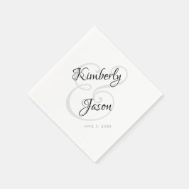 Zijn & Haar namen, Script Lettering, VS 2 Bruiloft Servet