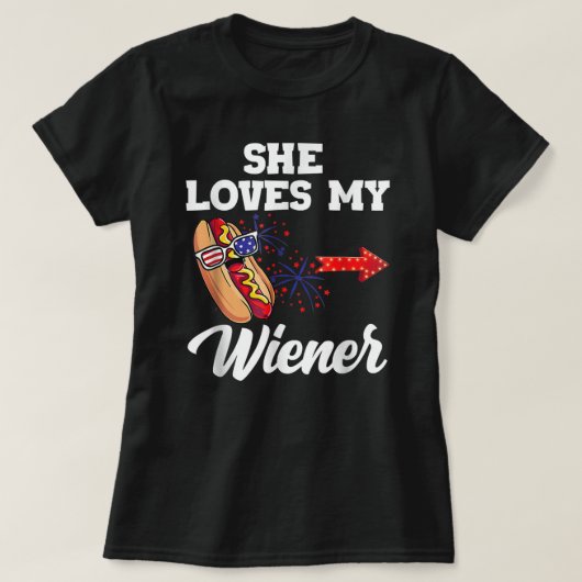 Zijn & haar Naughty USA Outfit Matching Couples 4e T-shirt (Design voorkant)