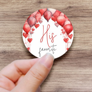 Zijn, Haar, Onze Favoriete Snack Bruiloft Favor Ronde Sticker