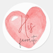 Zijn, haar, onze favoriete Vrijgezellenfeest bruil Ronde Sticker (Voorkant)