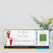 Zijn/haar sandalen instapkaart bruiloft uitnodigin kaart (Staand voorkant)