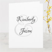 Zijn & Haar Schrift Namen, Zwart & Grijs Kaart (Gele Bloem)