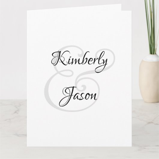 Zijn & Haar Schrift Namen, Zwart & Grijs Kaart (Voorkant)