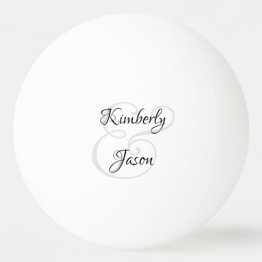 Zijn & Haar Schrift Namen, Zwart & Grijs Pingpongbal (Achterkant)