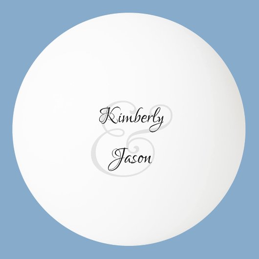 Zijn & Haar Schrift Namen, Zwart & Grijs Pingpongbal