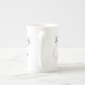 Zijn & Haar Schrift Namen, Zwart & Grijs Porselein Kop (Achterkant)