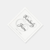 Zijn & Haar Script Namen, Grey Border Wedding Servet (Hoek)