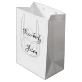 Zijn & Haar script namen, Zwart & Grijs Medium Cadeauzakje (Achterkant Gekanteld)