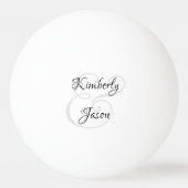 Zijn & Haar Script Namen, Zwart & Grijs Pingpongbal (Achterkant)