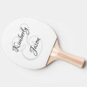 Zijn & Haar Script Namen, Zwart & Grijs Tafeltennisbatje (Zijkant)