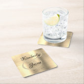 Zijn & haar scriptnamen, pensed Gold Metal Wedding Kartonnen Onderzetters (Insitu)