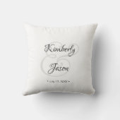 Zijn & Haar scriptnamen, trouwdatum worp kussen (Achterkant)