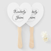 Zijn & haar scriptnamen, zwart & grijs handwaaier (Voorkant en achterkant)