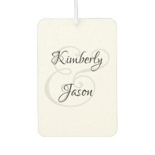 Zijn & haar scriptnamen, zwart & grijs luchtverfrisser