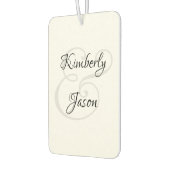 Zijn & haar scriptnamen, zwart & grijs luchtverfrisser (Links)