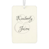 Zijn & haar scriptnamen, zwart & grijs luchtverfrisser (Achterkant)