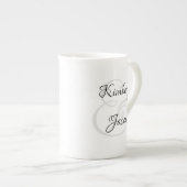 Zijn & Haar scriptnamen, zwart & grijs Porselein Kop (Voorkant rechts)