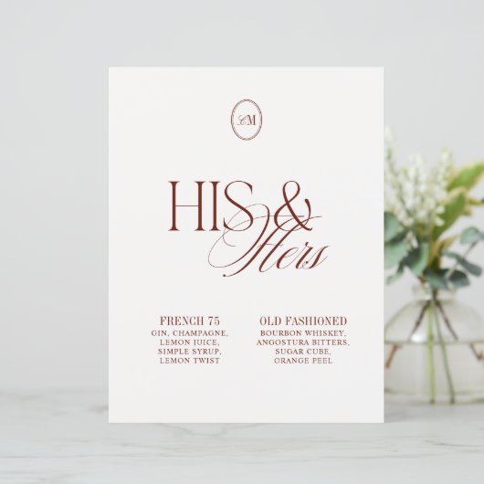 Zijn & Haar Signature Cocktails Roest Bruiloft Bor (Staand voorkant)