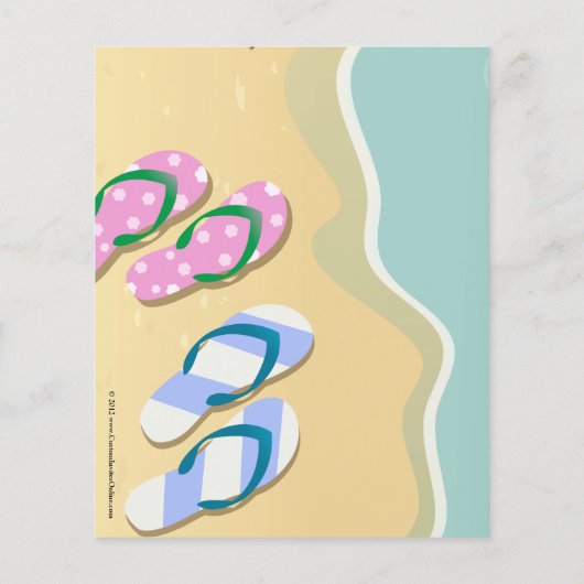 Zijn/haar Teenslippers op het strand bruiloft (Achterkant)