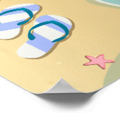 Zijn/haar Teenslippers op het strand bruiloft Poster (Hoek)