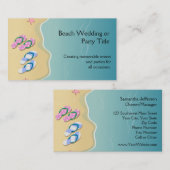 Zijn/haar Teenslippers op het strand bruiloft Visitekaartje (Voorkant / Achterkant)