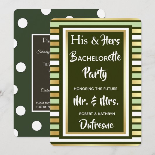 Zijn & haar uitnodiging van de gecombineerde parti (Voorkant / Achterkant)