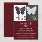 Zijn & Haar Vlinders Bachelorette-feest Kaart (Voorkant / Achterkant)