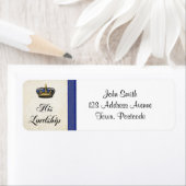 Zijn Heerlijkheid Grappig Fancy Royal Humor Adresl Etiket (Insitu)