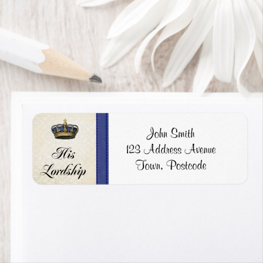 Zijn Heerlijkheid Grappig Fancy Royal Humor Adresl Etiket (Insitu)
