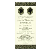 Zijn & Heren Art Deco Silhouette Wedding Program Reclamekaart (Voorkant)