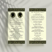 Zijn & Heren Art Deco Silhouette Wedding Program Reclamekaart