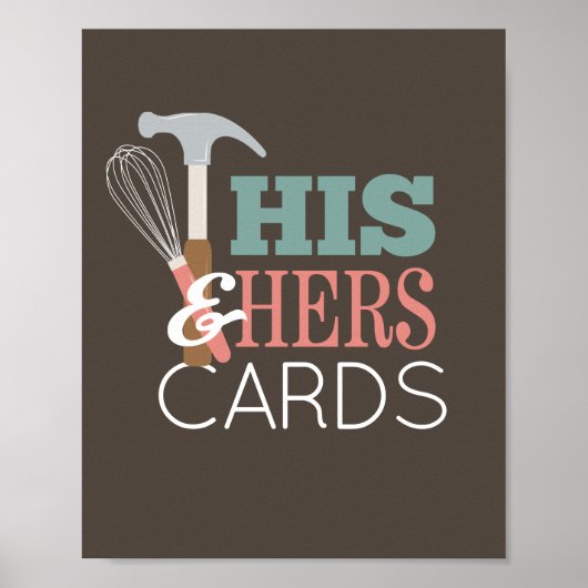 Zijn & Heren Hamer Whisk Couple Shower Kaarten Sig Poster (Voorkant)