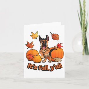 Zijn Herfst Yall Duitse Herders Puppy  Kaart