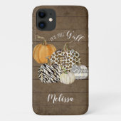 Zijn Herfst Y'all Leopard Zebra pompoenen w Wood Case-Mate iPhone Case (Achterkant)