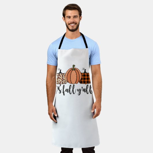 Zijn Herfst Yall Pimpkins Schort (Gedragen)