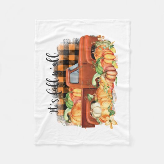 Zijn Herfst Yall Quote |  vrachtwagen met pompoene Fleece Deken (Voorkant)
