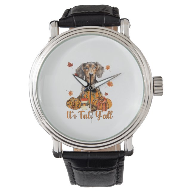 Zijn Herfst Y'all Teckel Dog Herfst Sjaal Herfst P Horloge (Voorkant)