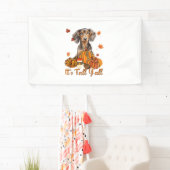 Zijn Herfst Y'all Teckel Dog Herfst Sjaal Herfst P Spandoek (Insitu)