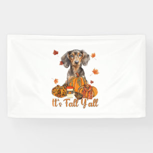 Zijn Herfst Y'all Teckel Dog Herfst Sjaal Herfst P Spandoek