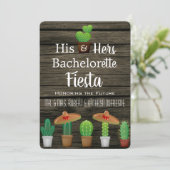 Zijn & Hers Bachelor/Bachelorette Fiesta Uitnodigi Kaart (Staand voorkant)