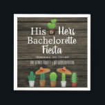 Zijn & Hers Bachelor/Bachelorette Fiesta Uitnodigi Servet<br><div class="desc">Prachtige "Zijne & Hers" combineerde bachelor/bachelorette festa-servetten met eenvoudige personalisatie.</div>