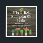 Zijn & Hers Bachelor/Bachelorette Fiesta Uitnodigi Servet<br><div class="desc">Prachtige "Zijne & Hers" combineerde bachelor/bachelorette festa-servetten met eenvoudige personalisatie.</div>