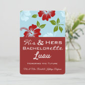 Zijn & Hers Bachelor/Bachelorette Luau Uitnodiging (Staand voorkant)